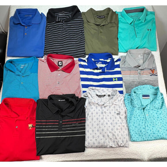 Travis Mathew Nike Under Armour Footjoy Mens XL Golf Polo Shirts Lot of 12 - Picture 1 of 15